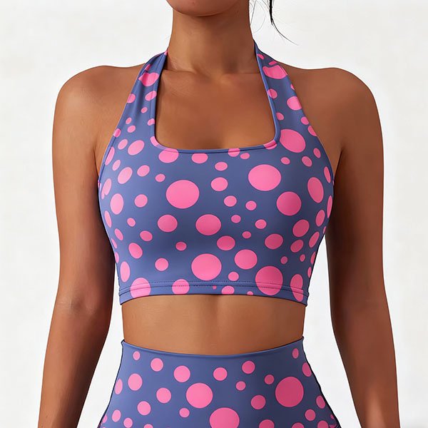 Polka dot one-shoulder slim fit vest