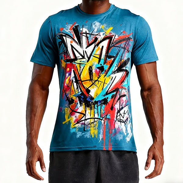 Men's graffiti casual short-sleeved T-Shirt