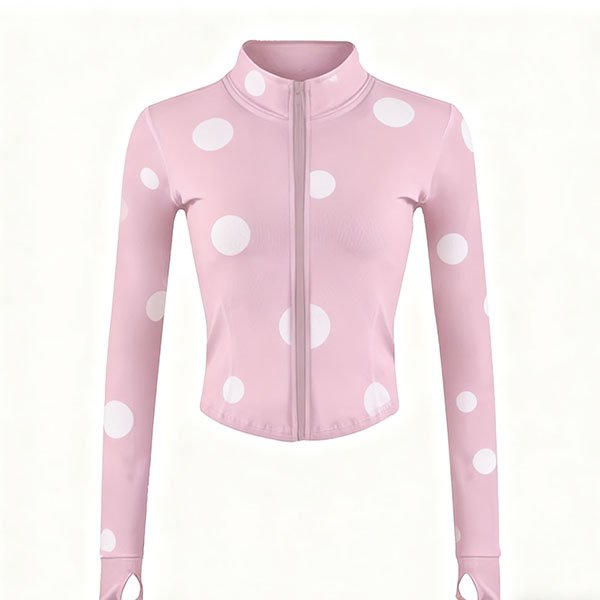Polka dot pink casual jacket