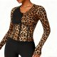 Winter Leopard Print Slim Fit Base Layer Jacket